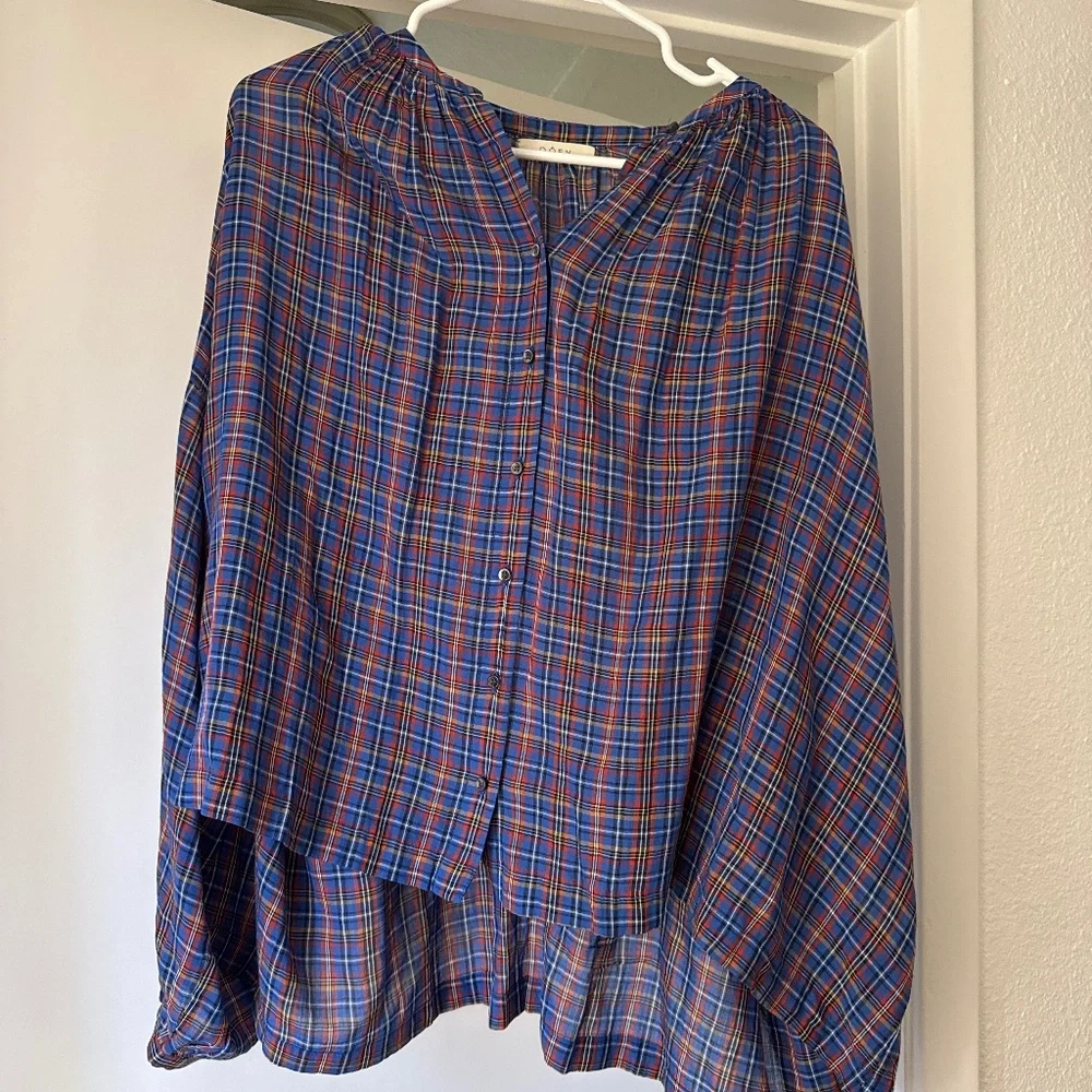 Doen Jane Azure French Plaid Size Medium - Picture 1 of 1
